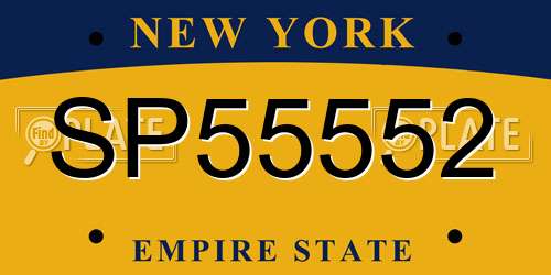 SP55552 New York License Plate