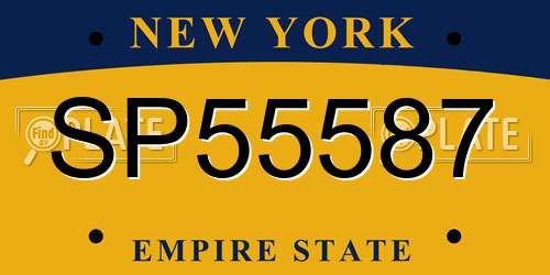 SP55587 New York License Plate