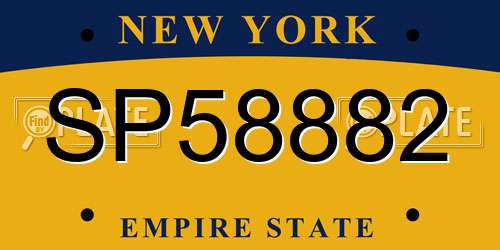 SP58882 New York License Plate