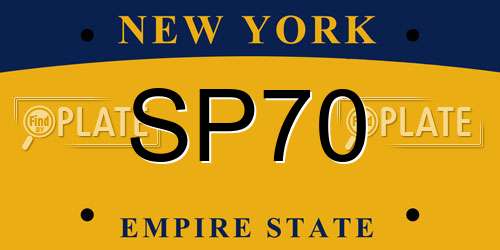 SP70 New York License Plate