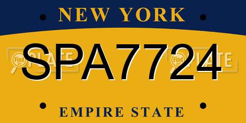 SPA7724 New York License Plate