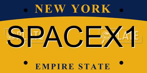 SPACEX1 New York License Plate