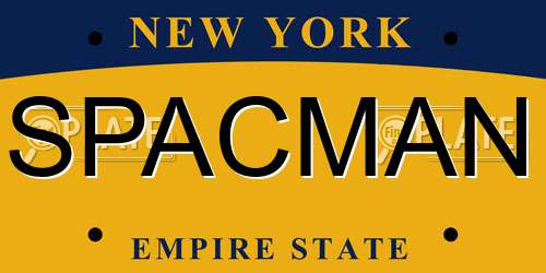 SPACMAN New York License Plate