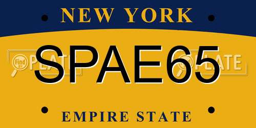 SPAE65 New York License Plate