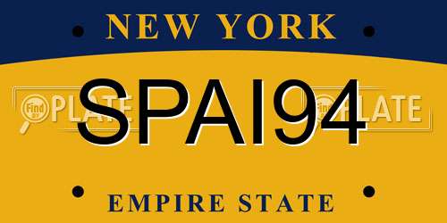 SPAI94 New York License Plate