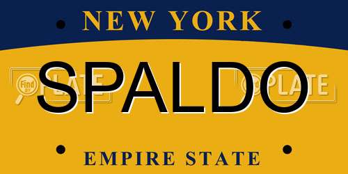 SPALDO New York License Plate
