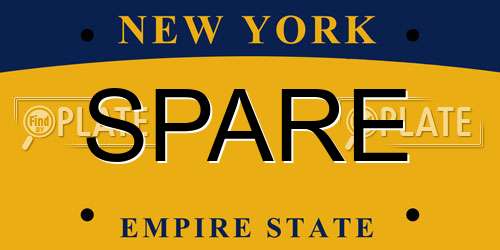 SPARE New York License Plate