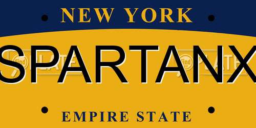 SPARTANX New York License Plate