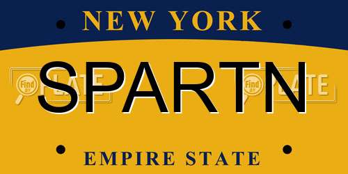 SPARTN New York License Plate