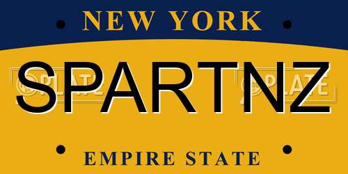 SPARTNZ New York License Plate