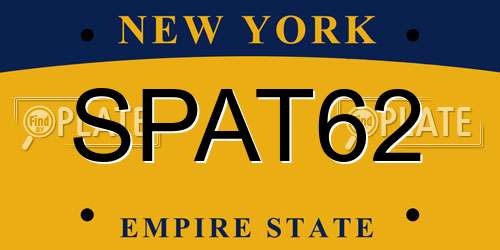SPAT62 New York License Plate