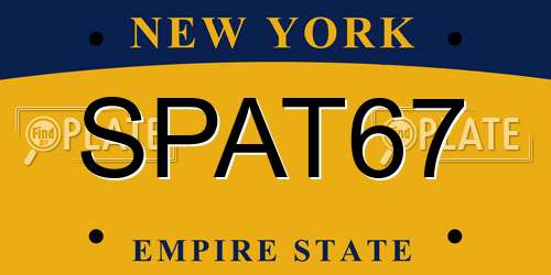 SPAT67 New York License Plate