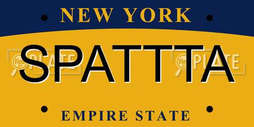 SPATTTA New York License Plate