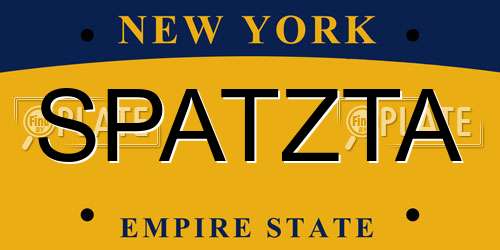 SPATZTA New York License Plate