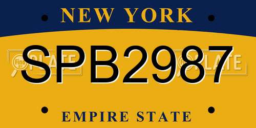 SPB2987 New York License Plate