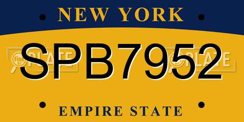 SPB7952 New York License Plate