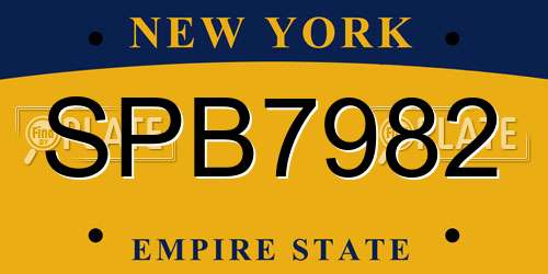 SPB7982 New York License Plate