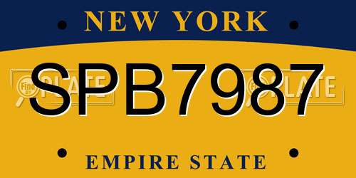 SPB7987 New York License Plate