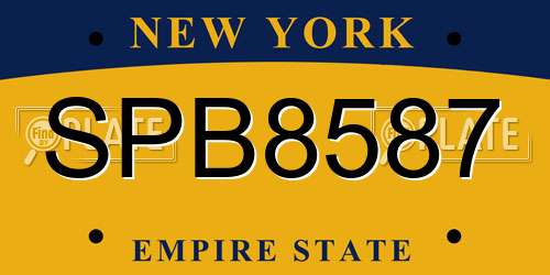 SPB8587 New York License Plate