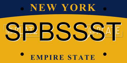 SPBSSST New York License Plate