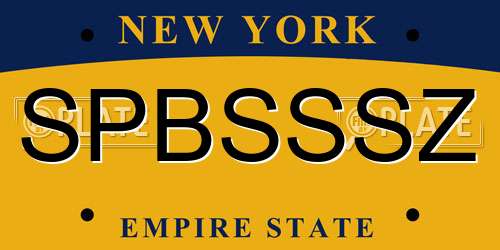 SPBSSSZ New York License Plate