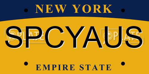 SPCYAUS New York License Plate