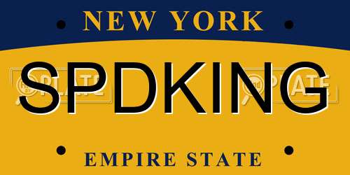 SPDKING New York License Plate
