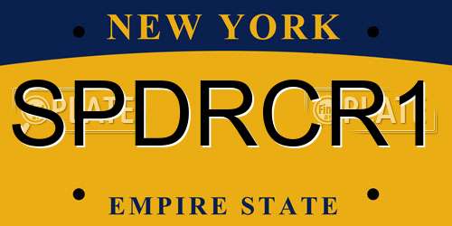 SPDRCR1 New York License Plate