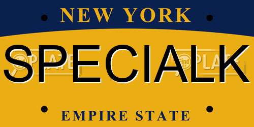 SPECIALK New York License Plate