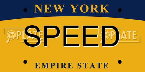SPEED New York License Plate