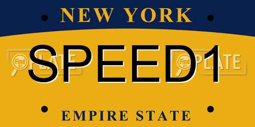 SPEED1 New York License Plate