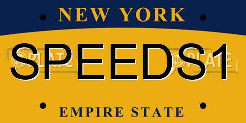 SPEEDS1 New York License Plate
