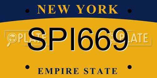 SPI669 New York License Plate