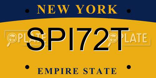 SPI72T New York License Plate