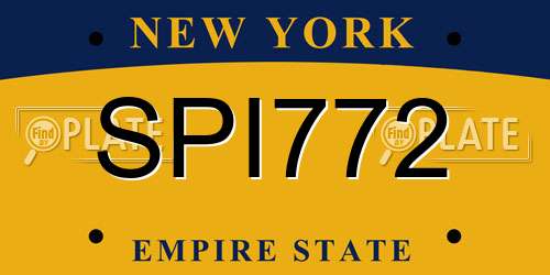 SPI772 New York License Plate