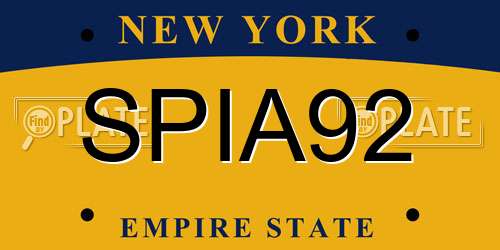 SPIA92 New York License Plate