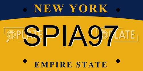 SPIA97 New York License Plate