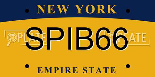 SPIB66 New York License Plate