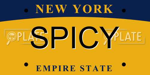 SPICY New York License Plate