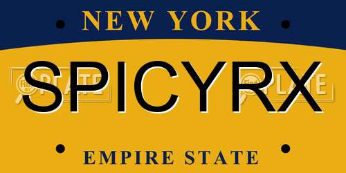 SPICYRX New York License Plate