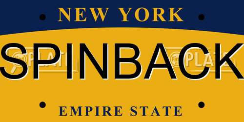 SPINBACK New York License Plate