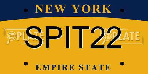 SPIT22 New York License Plate