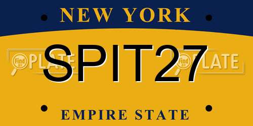SPIT27 New York License Plate
