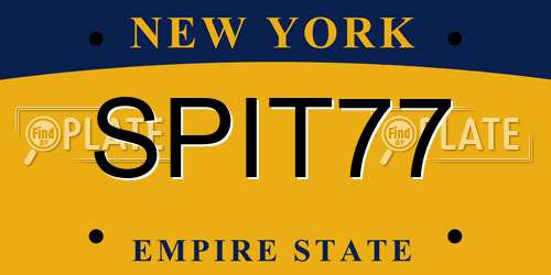 SPIT77 New York License Plate