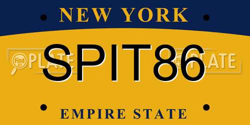 SPIT86 New York License Plate
