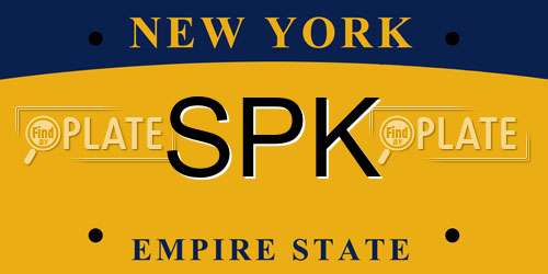 SPK New York License Plate