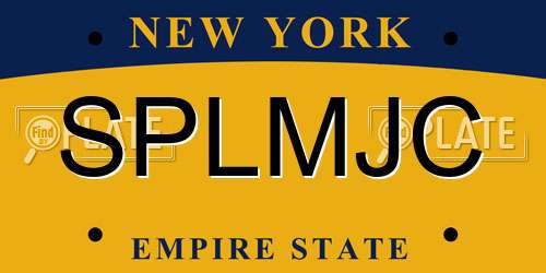 SPLMJC New York License Plate