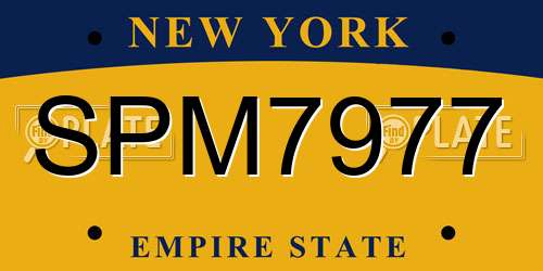 SPM7977 New York License Plate