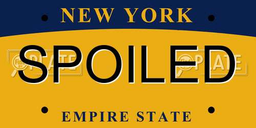SPOILED New York License Plate