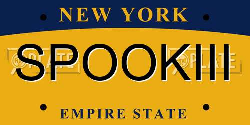 SPOOKIII New York License Plate